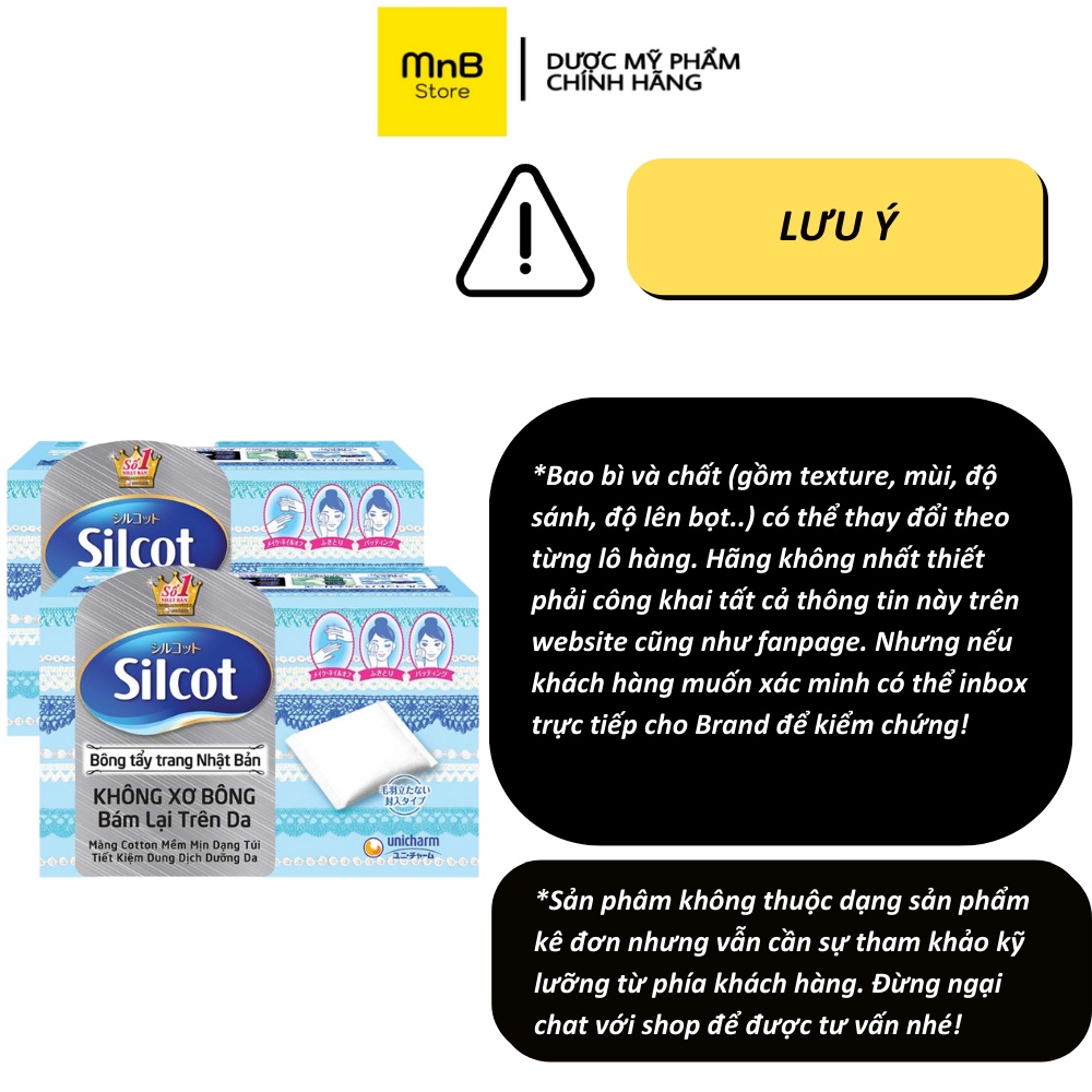 Bông tẩy trang Silcot 82 miếng, 66 miếng mềm mịn, dai và an toàn cho da nhập khẩu Nhật Bản