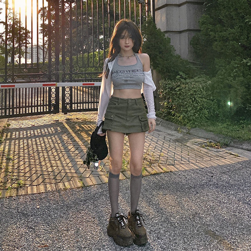 Chân váy ngắn JSC vải denim dáng chữ A lưng cao phong cách cổ điển thời trang mùa hè dành cho nữ