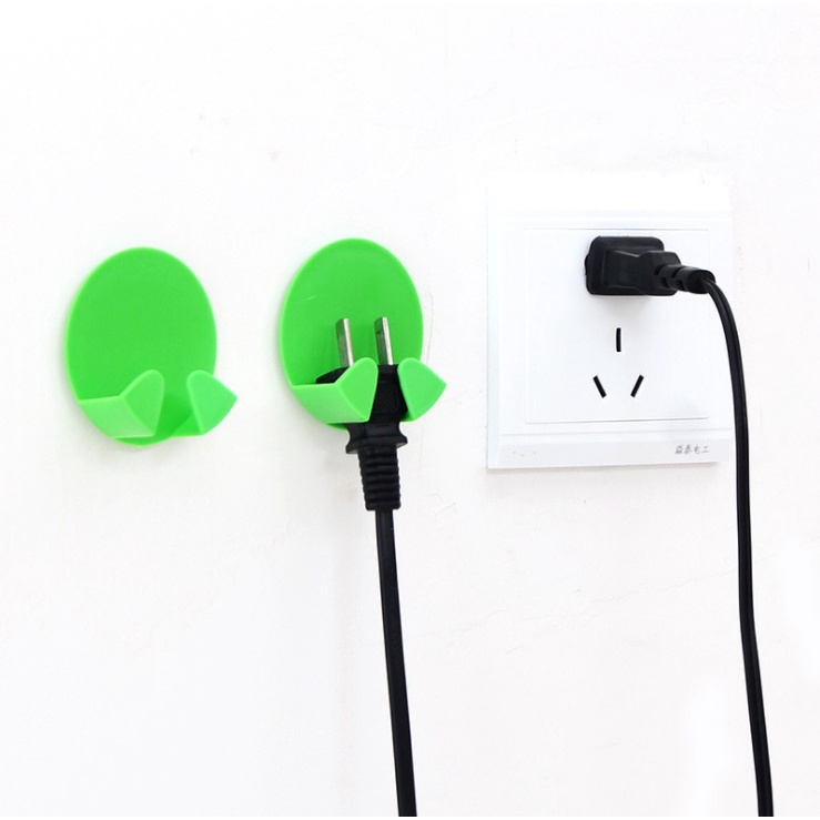 Set 2 Móc Treo Ổ Cắm Điện Gắn Tường Bằng Nhựa Không Cần Khoan Họa Tiết Hoạt Hình Dễ Thương Đa Năng Tiết Kiệm Không Gian Trang Trí Nhà Ở/Văn Phòng