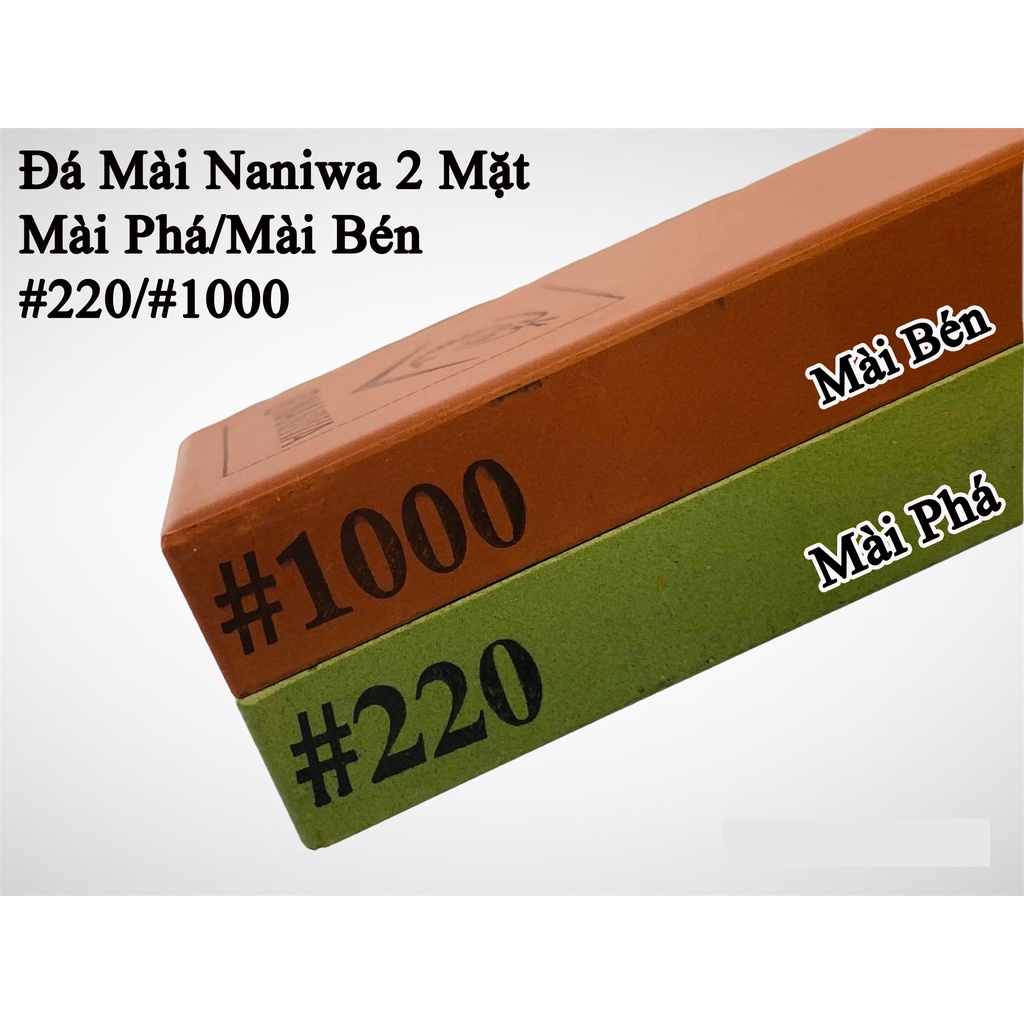 Đá Mài Nhật Bản Naniwa 2 Mặt Ghép: Mài Phá/Mài Bén #220/#1000 - Mã MS-502/510  - TsubameSanjo Japan Shop