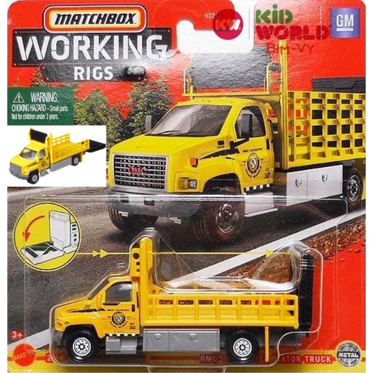 Xe mô hình Matchbox Tải Working Rigs Series GMC 3500 Attenuator Truck GWG36.