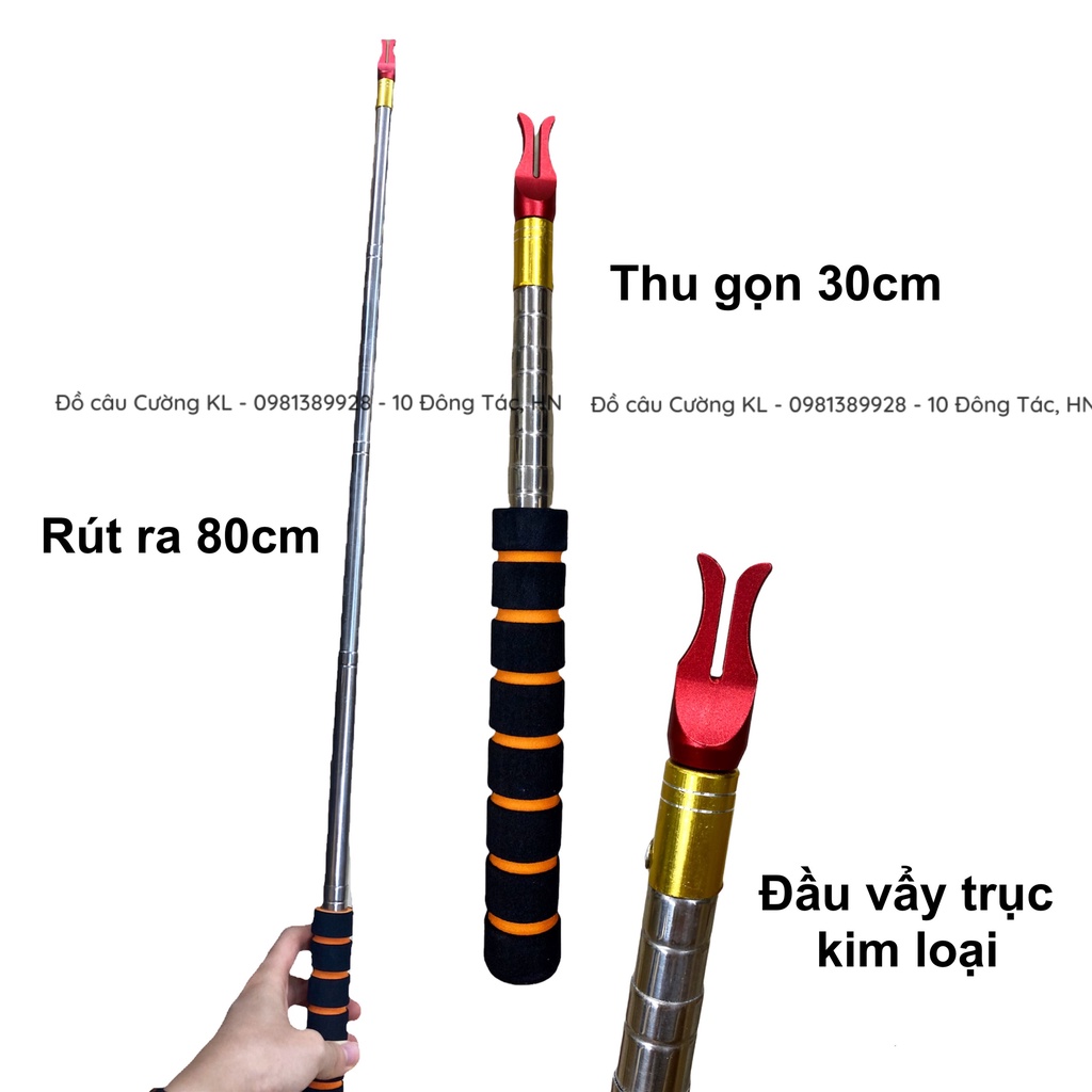 Gậy vẩy trục cán rút Inox ( Thu gọn 30cm )