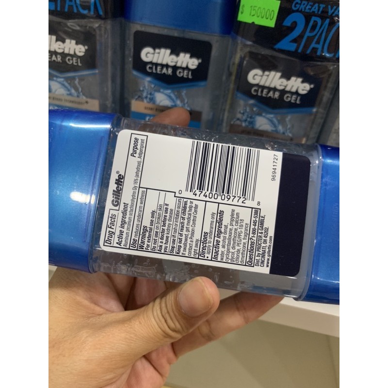 Lăn Khử Mùi Gillette Endurance Cool Wave Clear Gel