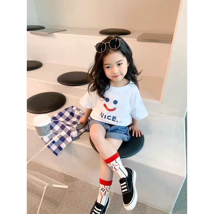 Bộ mặt cười quần jean bé gái