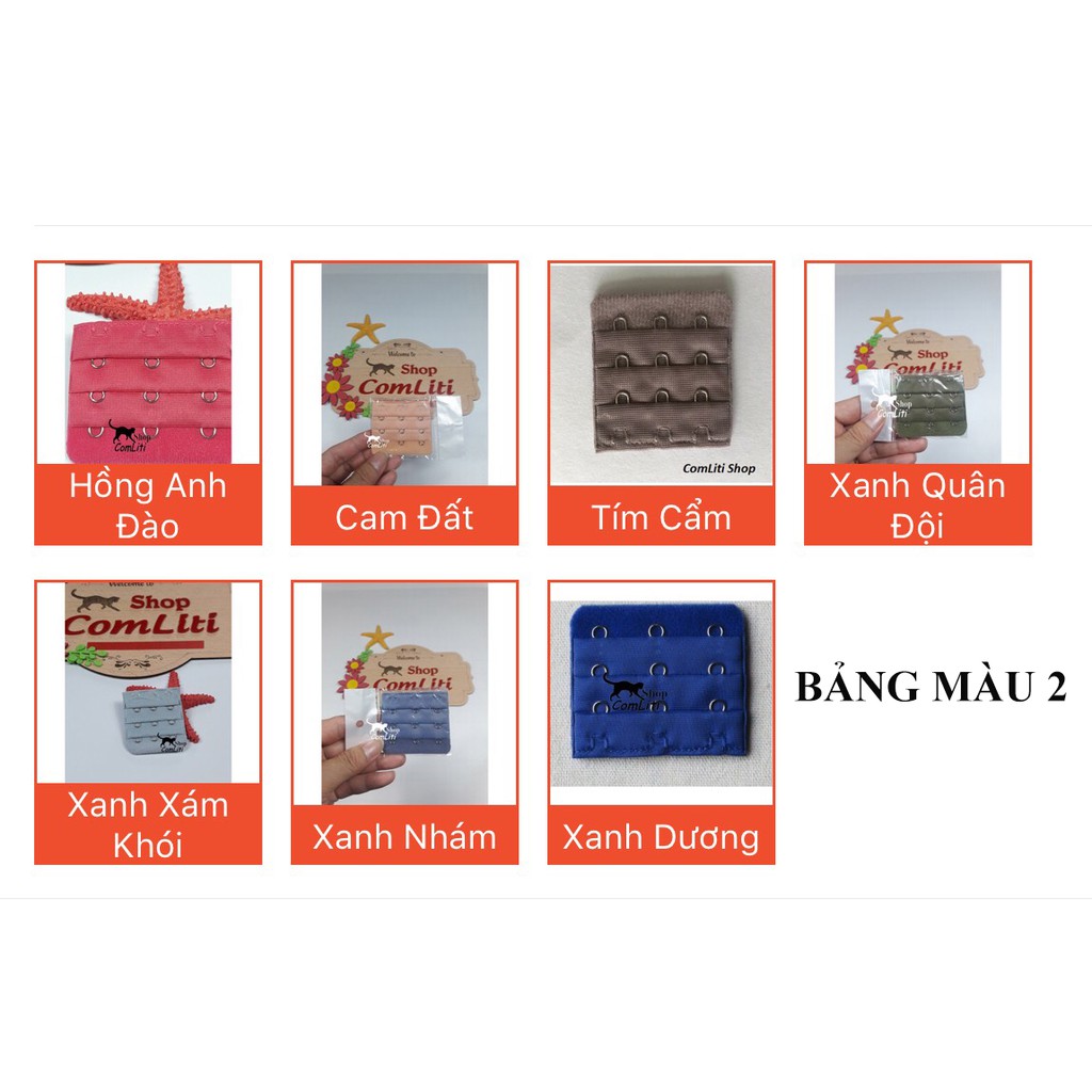 Móc Nối Áo Ngực 3 Móc Cài Miếng Nối Áo Ngực Nhiều Màu