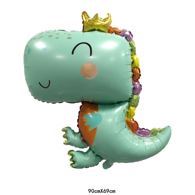 Bong bóng kiếng tráng nhôm siêu cute dễ thương trang trí sinh nhật hình khủng long size to Chibi