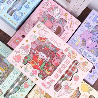 Sticker dán trang trí hoạt hình cute xinh xỉu - Băng dính washi tape nhiều hình dễ thương - Quà tặng xinh giá rẻ
