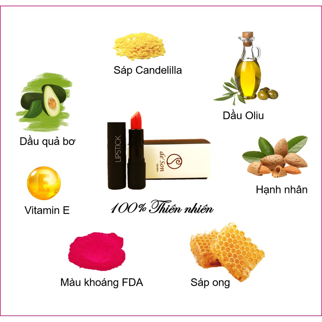 (Sẵn - 03 Màu Hot) Son Thỏi Lì De' Son Garden Matte Lipstick Không Chì Siêu Lì 5g Cực Hot 2020  - Mã S05 | BigBuy360 - bigbuy360.vn