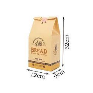 Túi bánh mỳ BREAD vàng NGANG/DỌC 100c