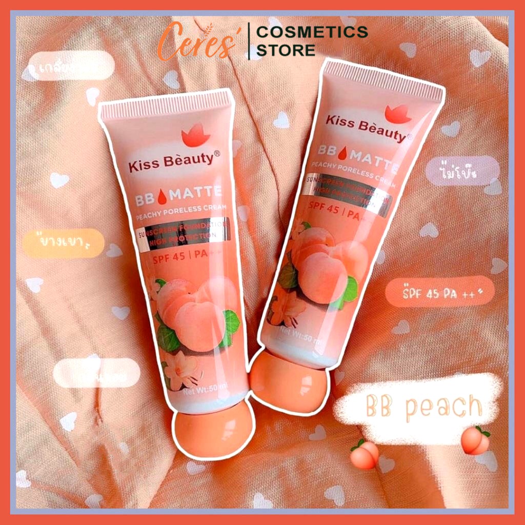 Kem Nền Che Khuyết Điểm Chống Nắng Kiss Beauty BB Matte 50ml