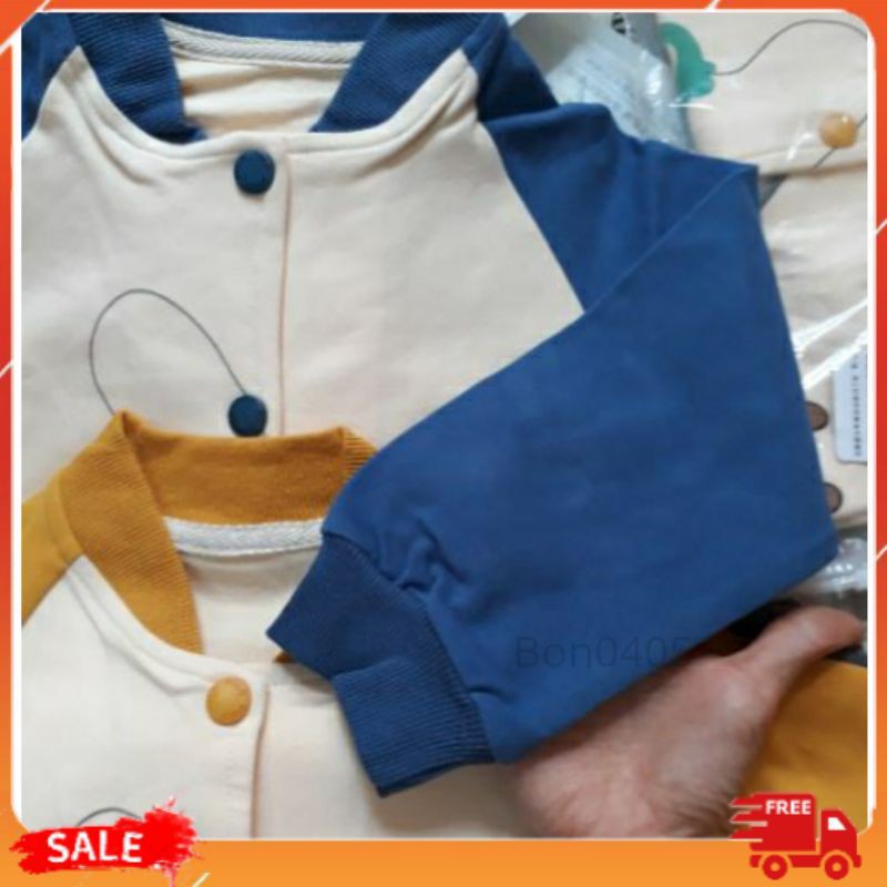 Áo Khoác Cho Bé Trai Bé Gái, Áo Khoác Bomber Nỉ Cute Cho Bé