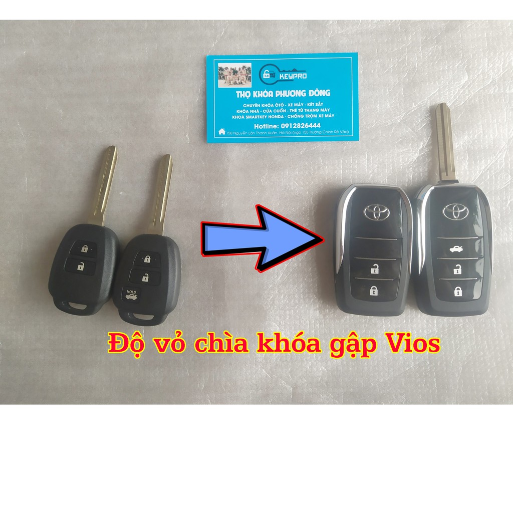 Vỏ chìa khóa gập Toyota Vios 2015 - 2022