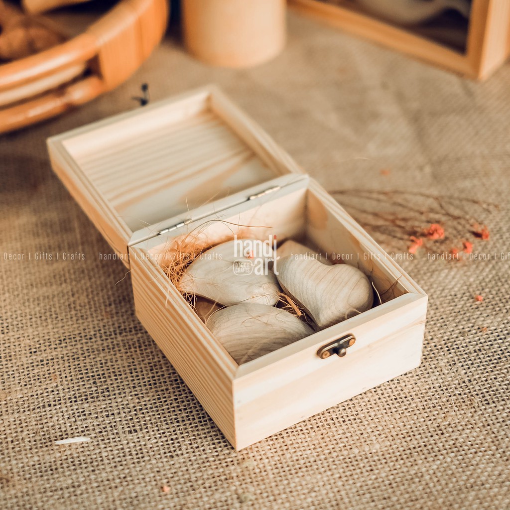 Hộp gỗ vuông đựng đồ đa năng (12x18cm) - Woody Box