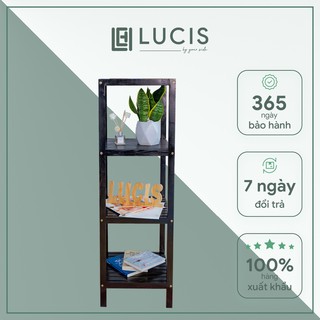 Kệ gỗ trang trí nội thất 4 tầng đa năng LUCIS màu đen - Kệ gỗ vuông 4 tầng