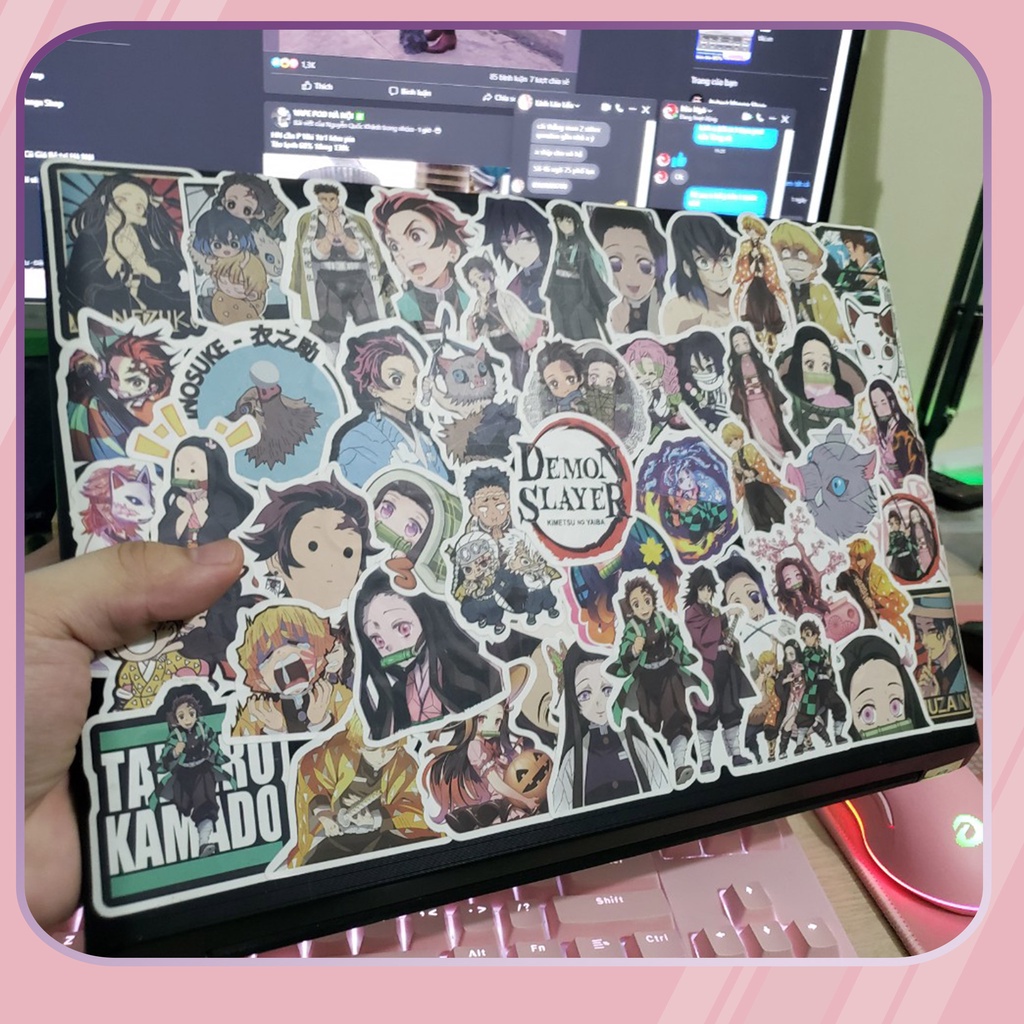 Sticker game Genshin Impact 100 cái chống nước dán laptop, vali, mũ bảo hiểm, máy tính...