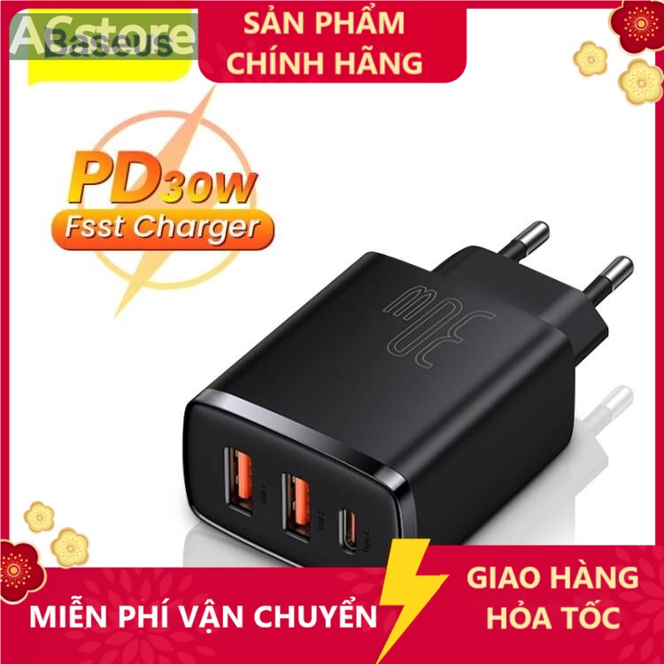 Đầu sạc nhanh Baseus 20W/ 30W cổng USB PD phích cắm US cho IP táo 12 Pro Max 11 ACSTORE