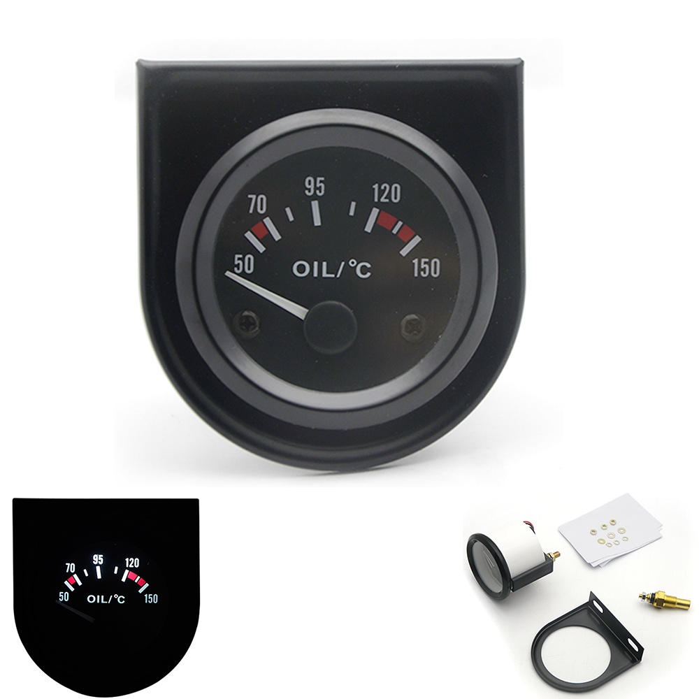 Đồng Hồ Đo Nhiệt Độ Dầu/Nước/Dầu 2" 52MM 12V Kèm Giá Đỡ Cho Xe Hơi