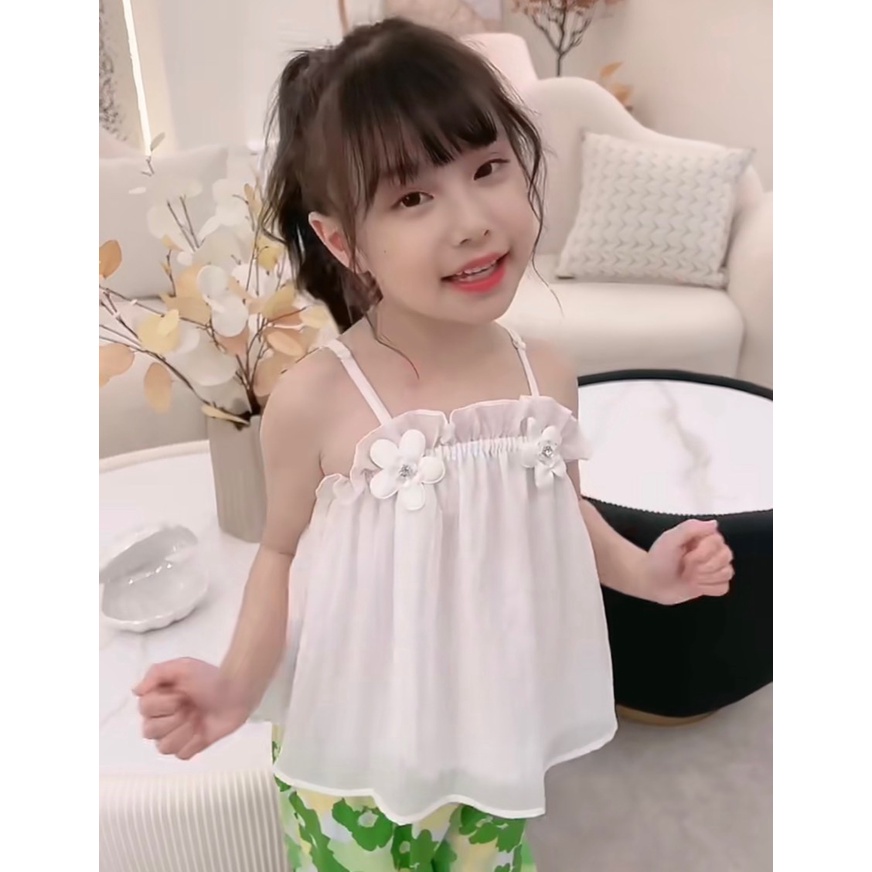 Bộ 2 dây đính hoa quần sắc màu bé gái