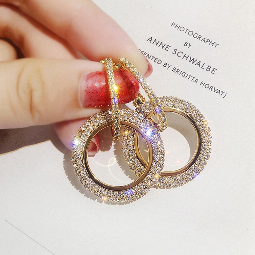 Korean ins circle earrings student fashion two color