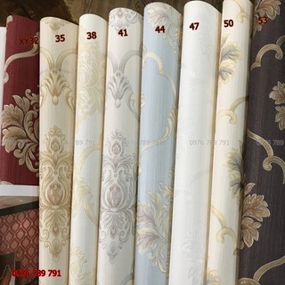 Giấy Dán Tường Hoa Văn Cổ Điển Châu Âu, In Nổi 3d Phòng Ngủ, Phòng Khách, Lụa Không Keo, Màu đỏ, Vàng, Trắng, Xanh