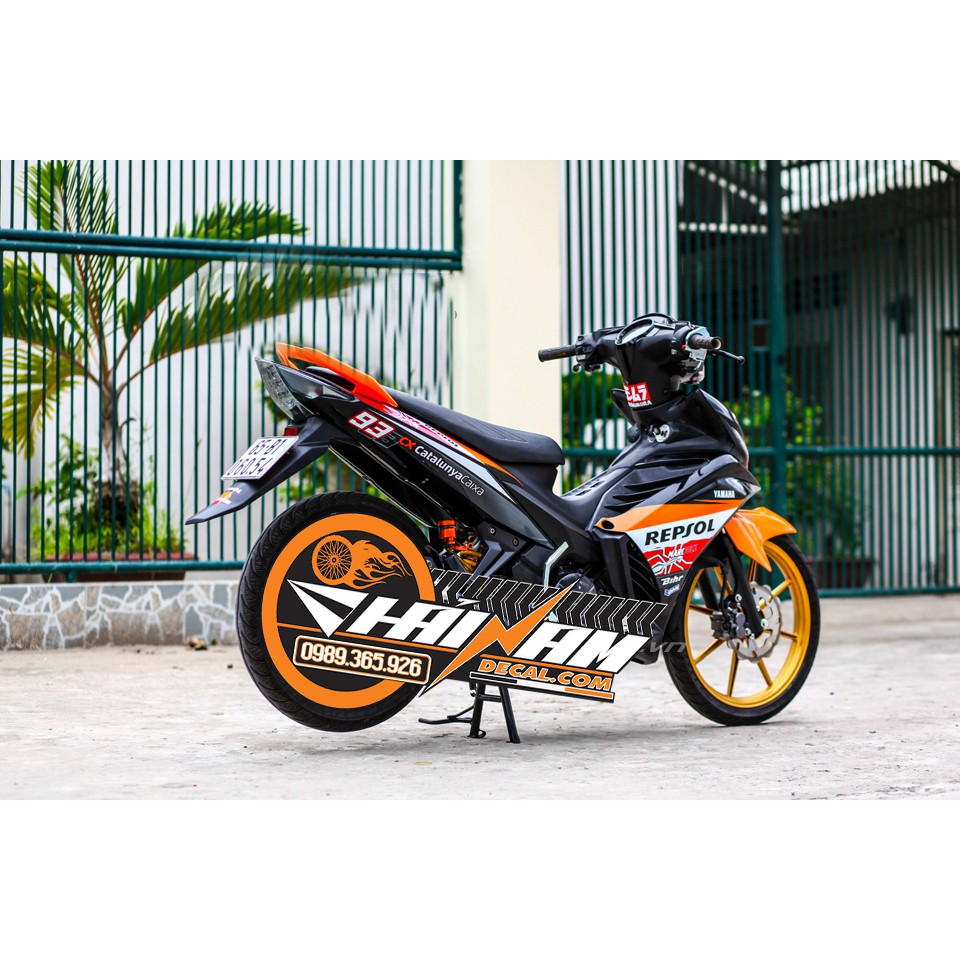 Tem trùm Repsol màu cam cao cấp cho Exciter 135