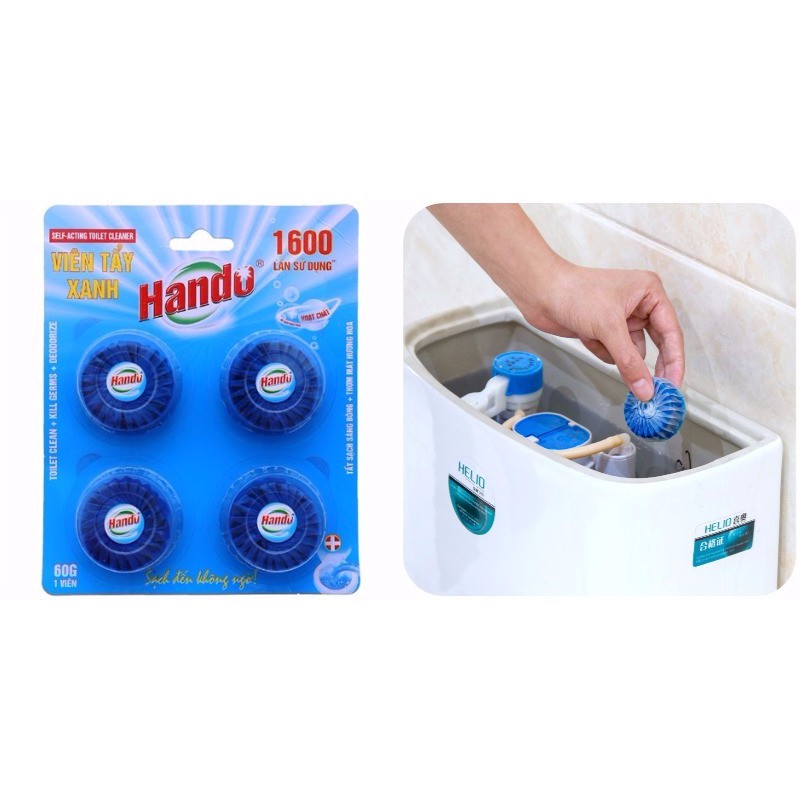 Vỉ 4 viên tẩy sạch và làm thơm toilet Hando