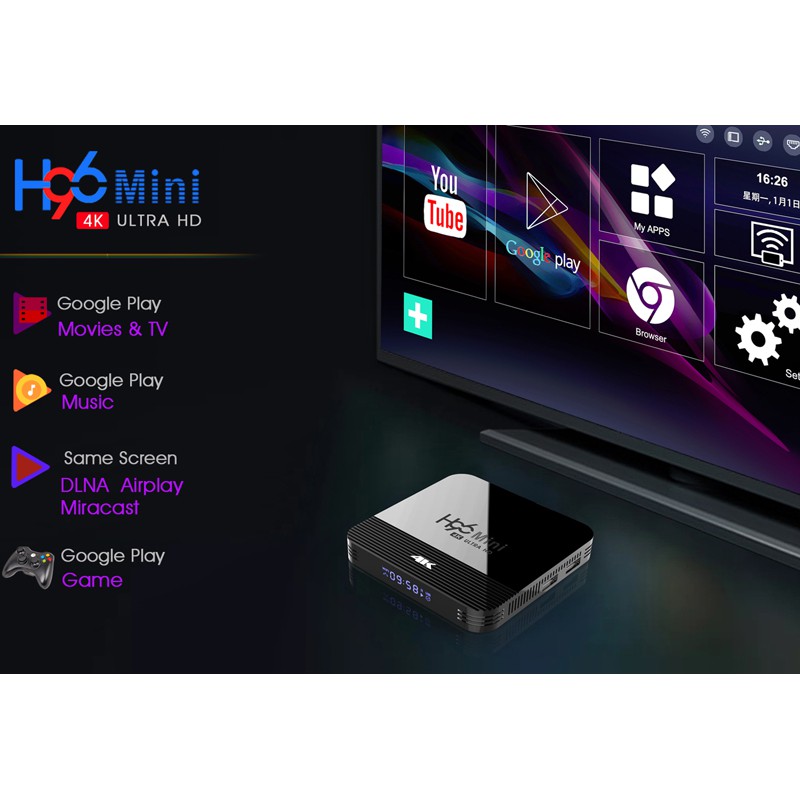 Android TV BOX tivi box RAM 2G Bộ nhớ 16G H96MINIH8