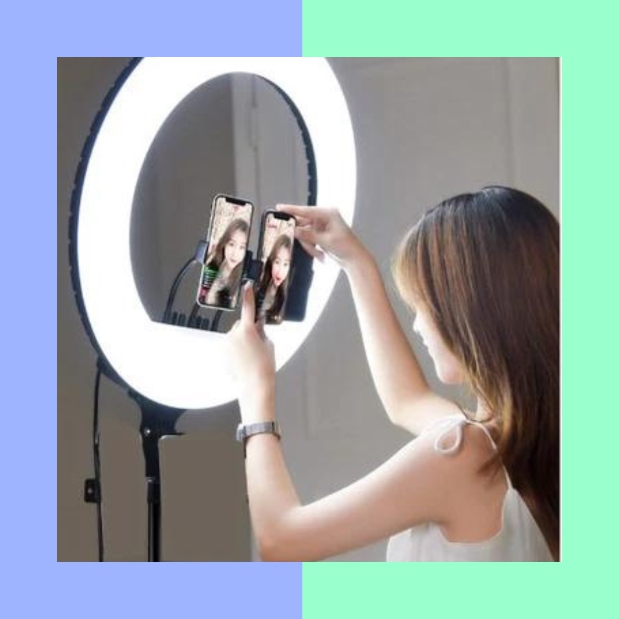 Đèn livestream 54cm 3 Kẹp Kèm Chân Linco 2 Mét Cực Xịn
