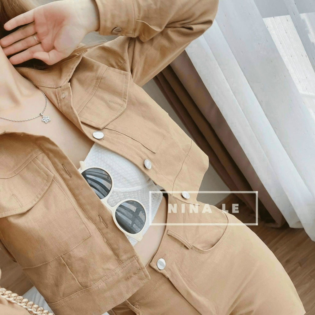 Sét Bộ Nữ 3 Món Áo Cổ Vest Kết Hợp Quần Dài Ống Đứng 2 Màu Chất For Mặc Đẹp Phù hợp Đi Làm, Đi Chơi NEW UNISEX