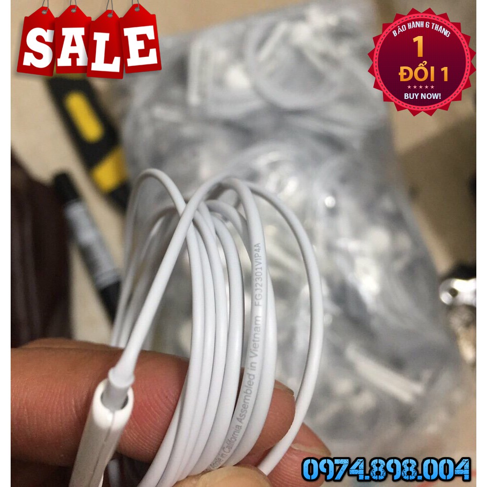 Tai nghe/Iphone 5s/6/6 Plus/6s/6sPlus. chính hãng foxconn Việt Nam bảo hành 6 tháng 1 đổi 1( Giá sỉ inbox)