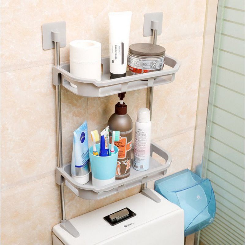 kệ để đồ nhà tắm,toilet 2 tầng gắn tường gác bồn cầu siêu bền