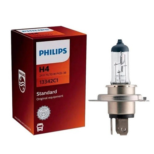 Bóng Đèn Pha Philips Chân H1 H3 H4 H7 Dùng Cho Ô Tô Tải Và Xe Hạng Nặng - 24V 70W Công Nghệ Halogen