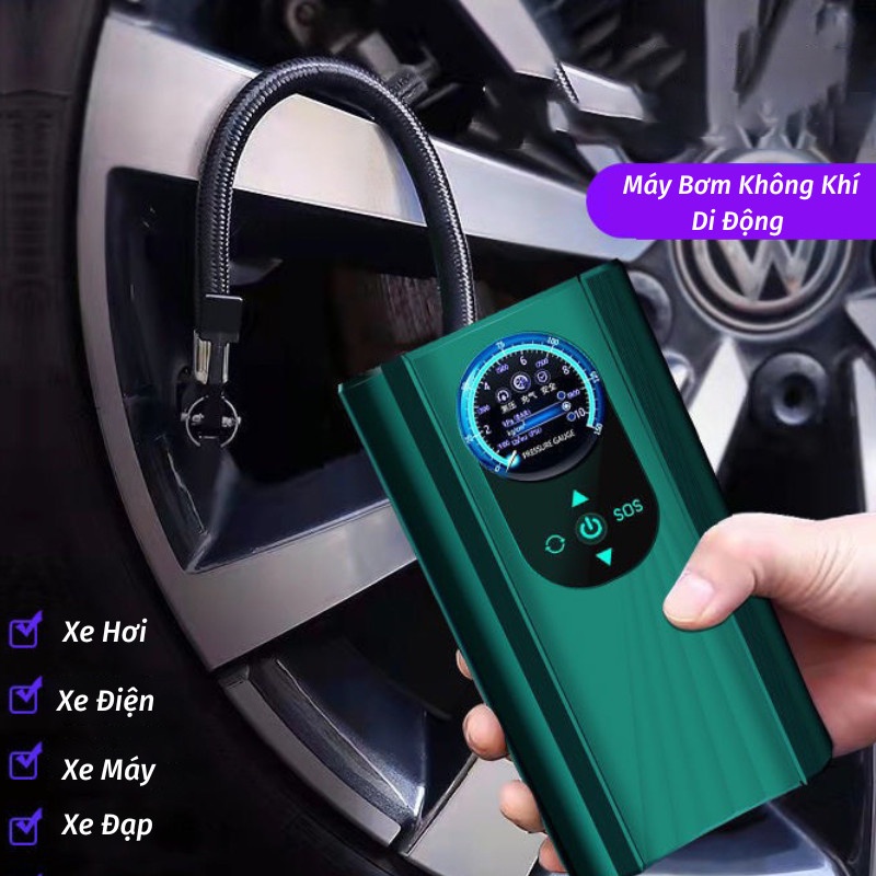 Bơm Lốp Ô Tô Dự Phòng Bơm Xe Ô Tô Mini Dùng Cho Xe Từ 4 Đến 7 Chỗ Tiện Lợi Mang Theo Mọi Nơi Đèn Rọi Ray ASAKI