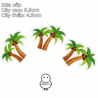 Túi 12 cây dừa xốp trang trí bánh kem, topper cake