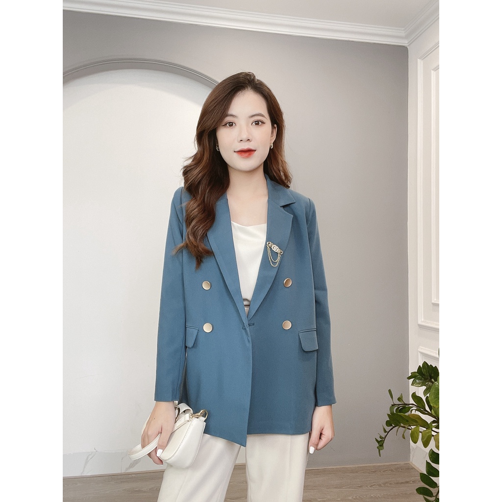 Áo Blazer 4 Cúc Đồng Kèm Tag Min House
