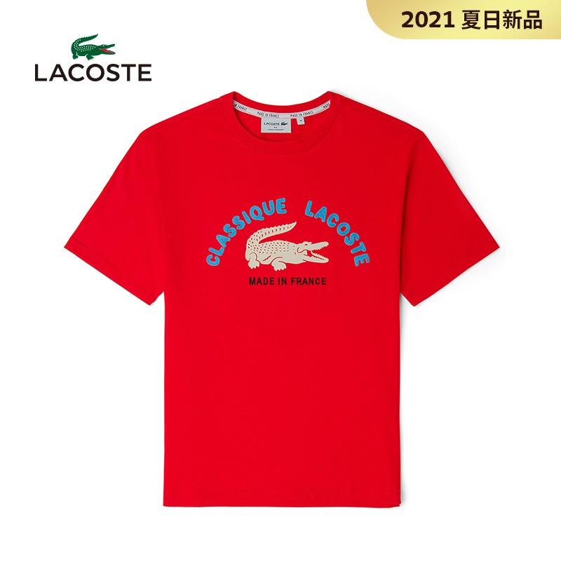 MỚI Áo thun nữ tay ngắn in hình cá sấu LACOSTE thời trang mùa xuân Pháp | TF1