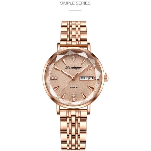 Đồng hồ cơ tự động phát sáng chống thấm nước phong cách Thụy Sĩ sang trọng cho nữ