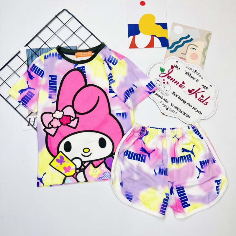 Đồ bộ bé gái, bộ thể thao bé gái vải thun lạnh 3D Jennie Kids J408