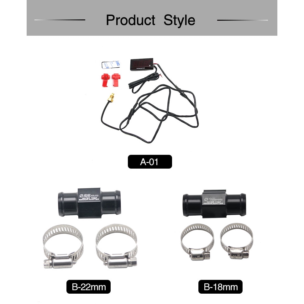 Đồng hồ đo nhiệt độ nước KOSO mini có cảm biến 18mm 22mm dành cho xe mô tô đua Honda Yamaha Suzuki