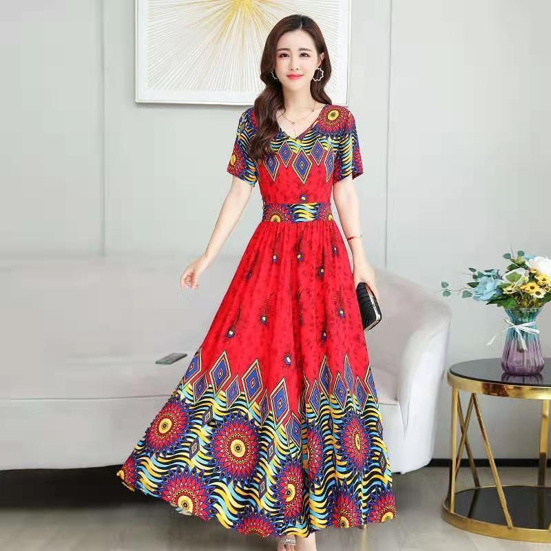 Đầm Giả Lụa Thời Trang Thanh Lịch Cho Phụ Nữ Trung Niên | BigBuy360 - bigbuy360.vn