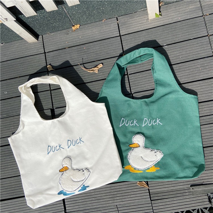[CỰC XINH] Túi Vải Tote Thời Trang Chất Canvas Xịn Siêu Dày Dặn Họa Tiết Vịt Duck Duck