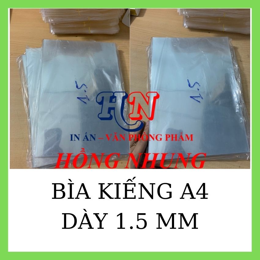 [HCM] Bìa Kiếng Đóng Sách A4 1.5mm, Xấp 1 Kg , Chất Liệu Nhựa Trong Suốt Độ Bền Cao, Khả Năng Chịu Nhiệt Tốt, Giá Rẻ.