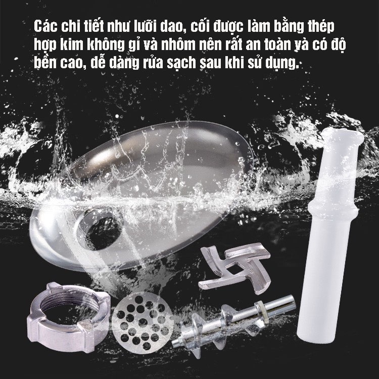 Máy làm xúc xích, giò, chả- Xay thịt tự động đa chức năng, có thể cắt thái rau củ quả- Dễ dàng tháo rời vệ sinh!