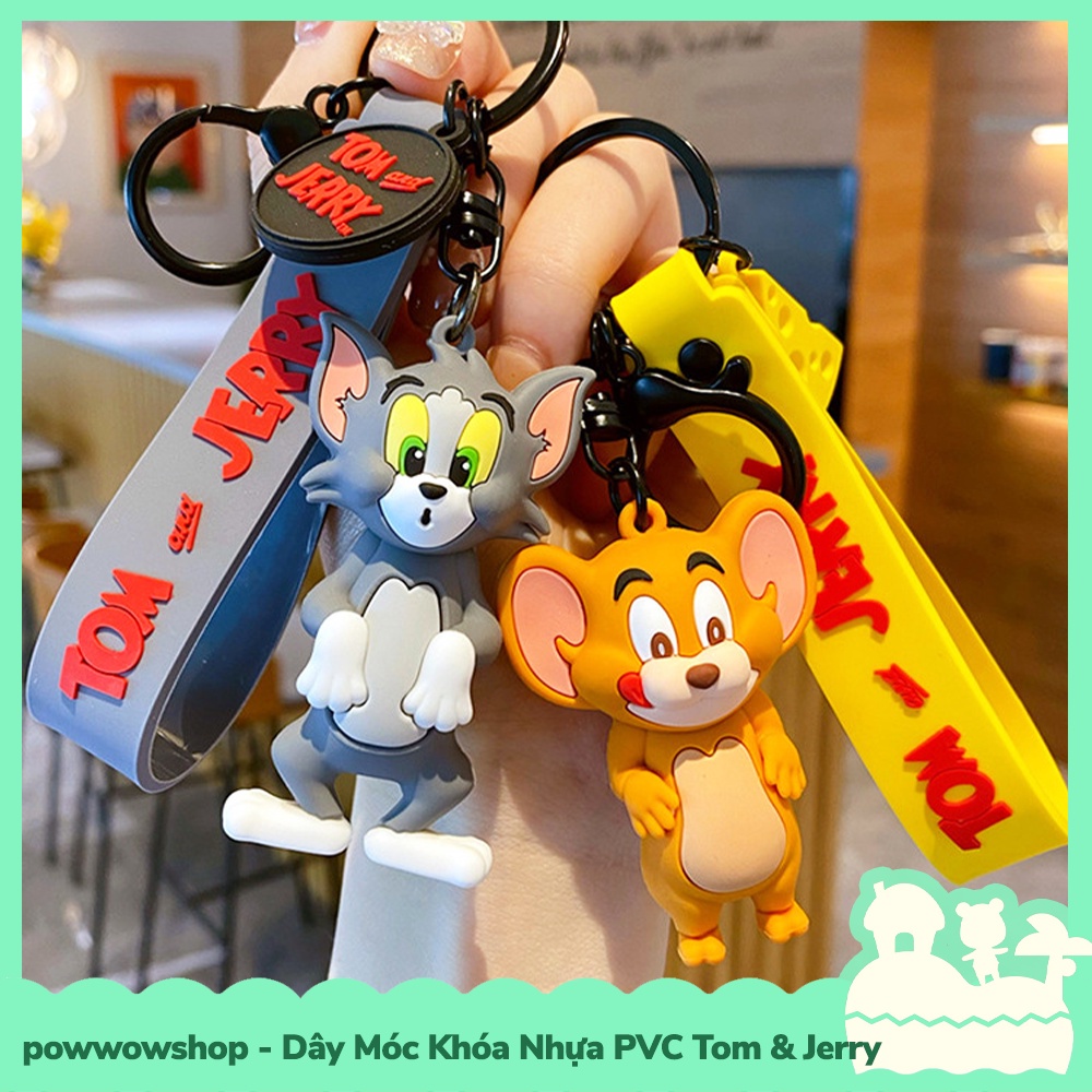 [Sẵn VN - Hỏa Tốc] Dây Móc Khóa Nhựa PVC Mẫu Nhân Vật Hoạt Hình Mèo &amp; Chuột Tôm &amp; Jery