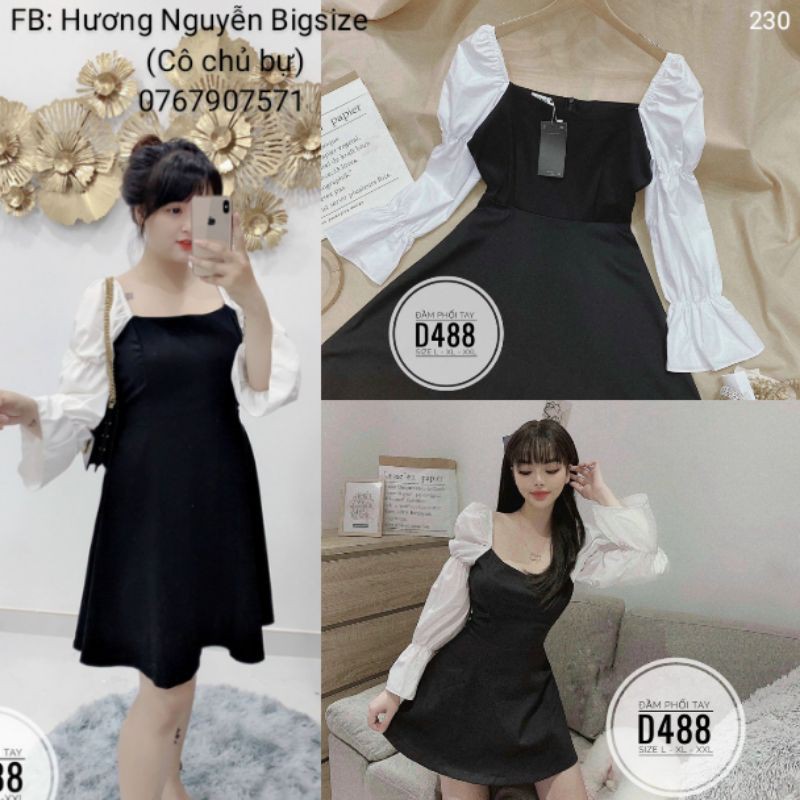 [Ảnh thật] BIGSIZE Đầm phối tay D488