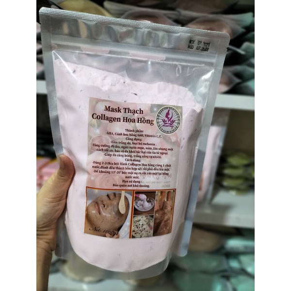 100g mặt nạ Collagen cánh hoa hồng handmade