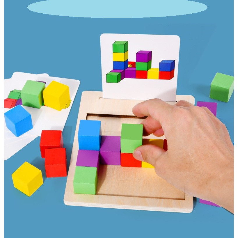 [PHÁT TRIỂN TƯ DUY] Đồ chơi xếp hình bằng gỗ cho bé [Trận chiến Rubik Cube] 1 người chơi MasterKids