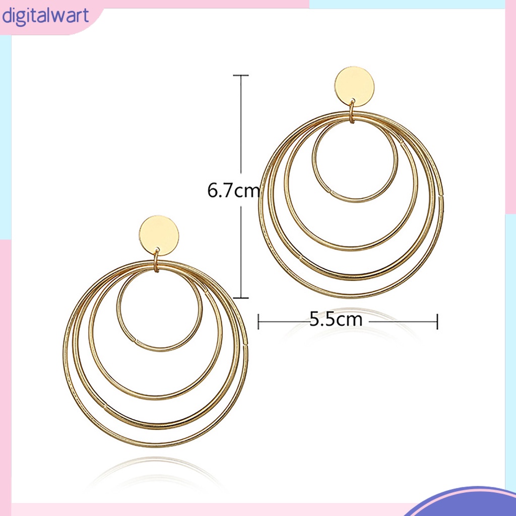 Khuyên tai vòng tròn nhiều lớp phong cách cổ điển thanh lịch dành cho nữ