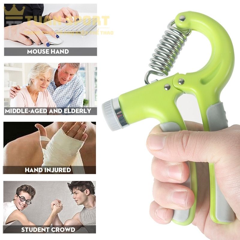Dụng cụ tập cơ tay, kìm tập tay, kìm bóp tay, tập Gym tại nhà lò xo điều chỉnh lực từ 5-60 kg