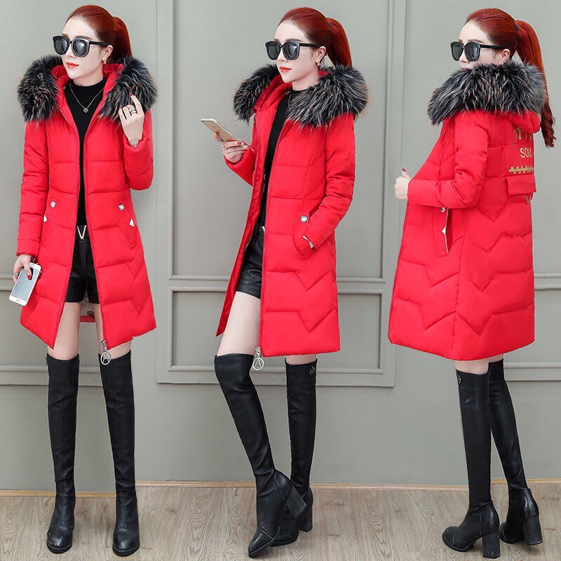 Áo Phao Mủ Lông Dáng Dài Nữ Hàng Cao Cấp Quảng Châu